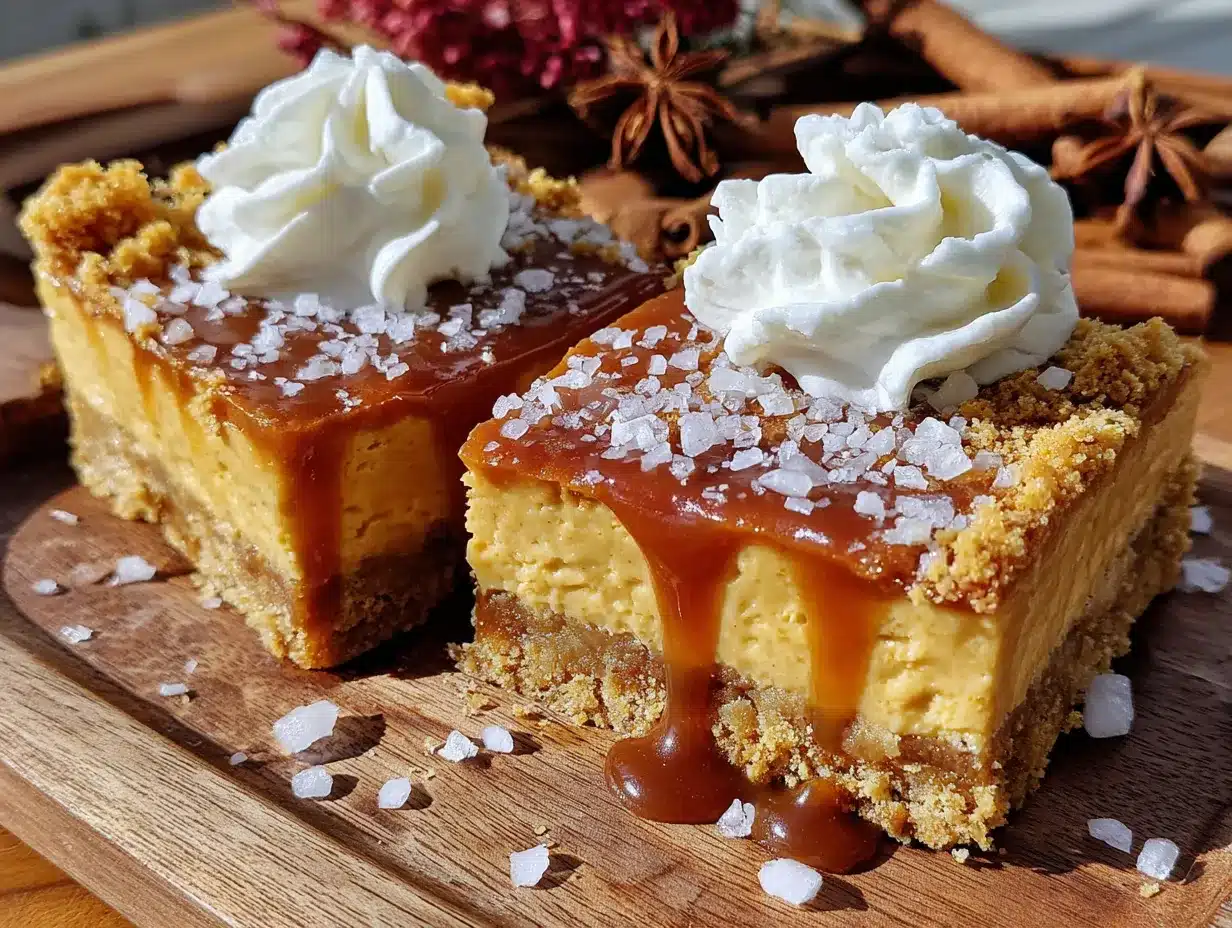creamy pumpkin cheesecake bars with graham crust preparation steps