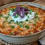 creamy slow cooker chicken enchilada soup - featured image