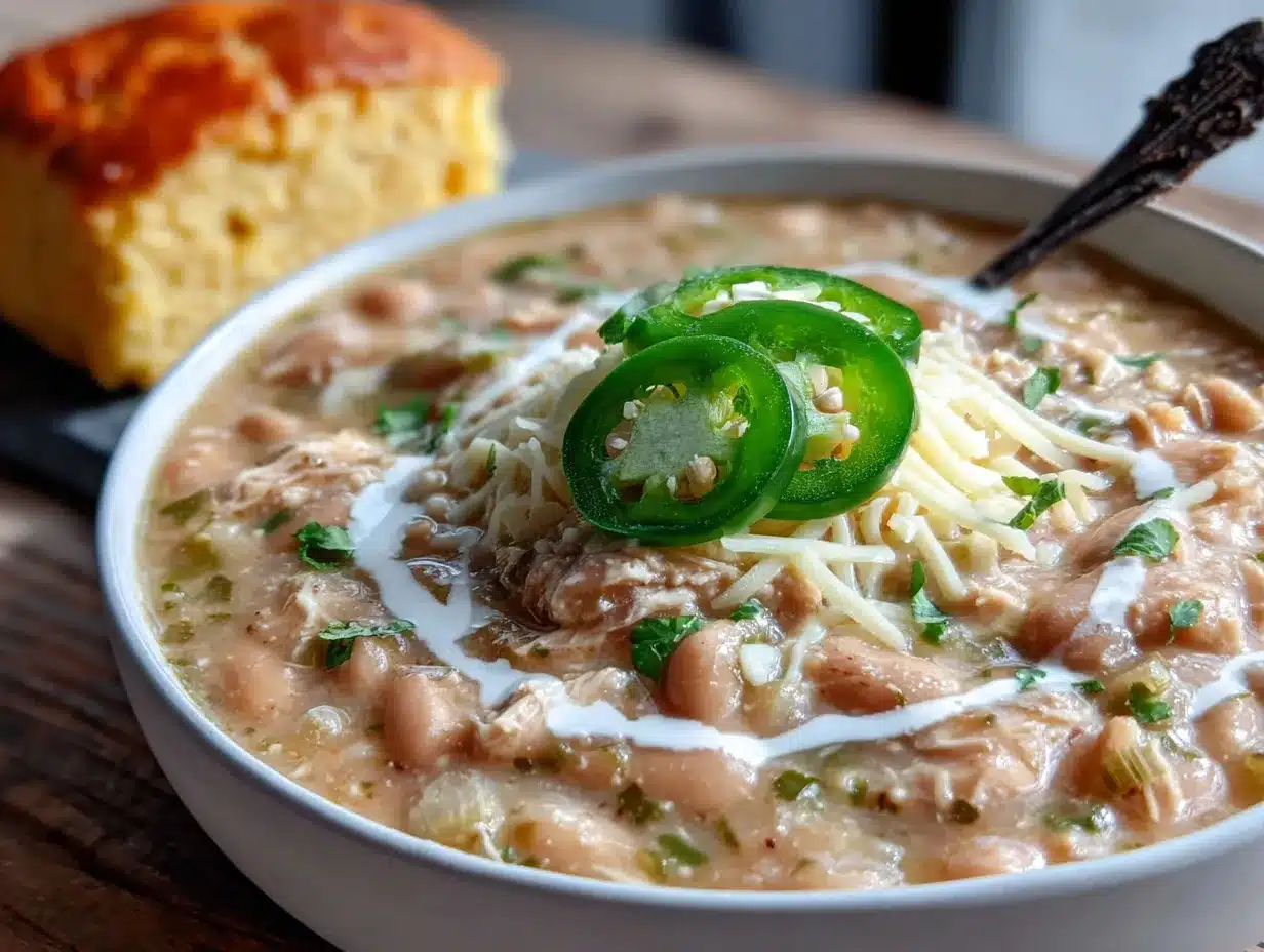 creamy slow cooker white chicken chili preparation steps