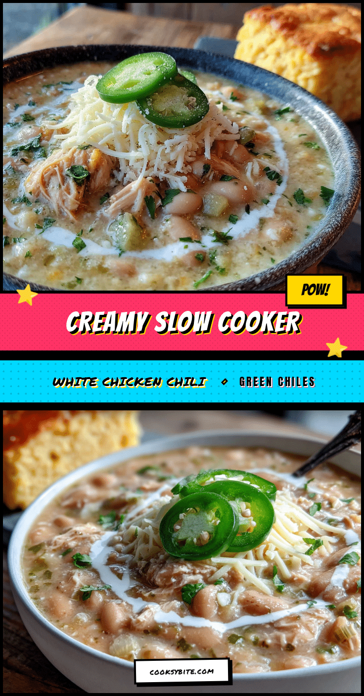 creamy slow cooker white chicken chili recipe