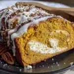 creamy swirled pumpkin bread - featured image