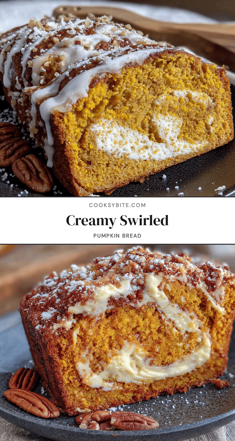 creamy swirled pumpkin bread recipe