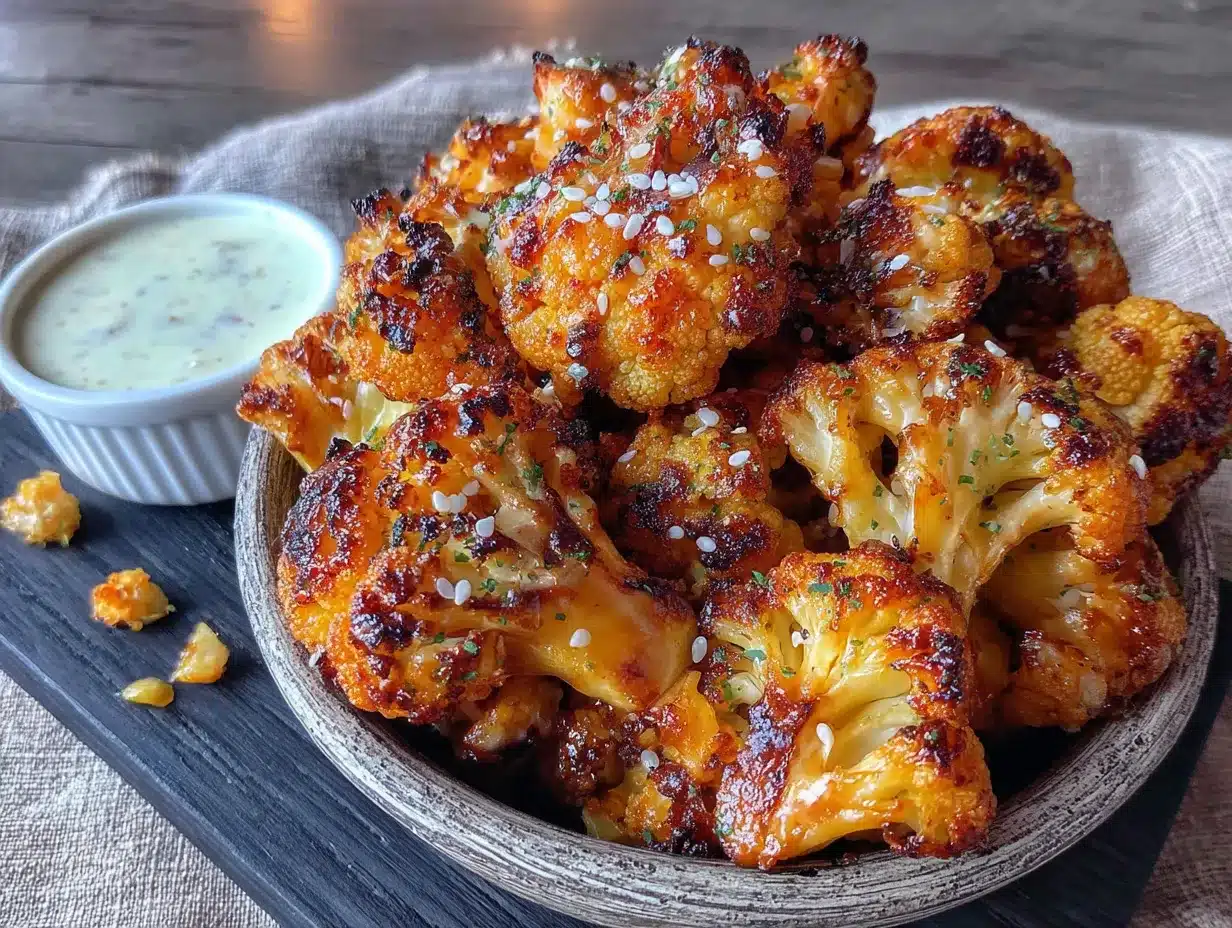 crispy baked buffalo cauliflower bites preparation steps