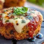 crispy baked eggplant parmesan bites - featured image