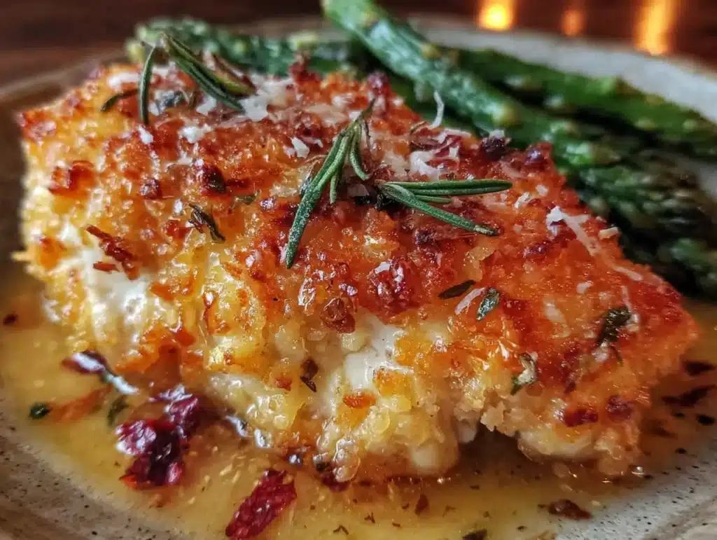 crispy baked parmesan crusted chicken - featured image