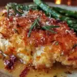 crispy baked parmesan crusted chicken - featured image