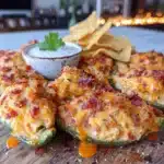 crispy buffalo chicken stuffed jalapeno poppers - featured image