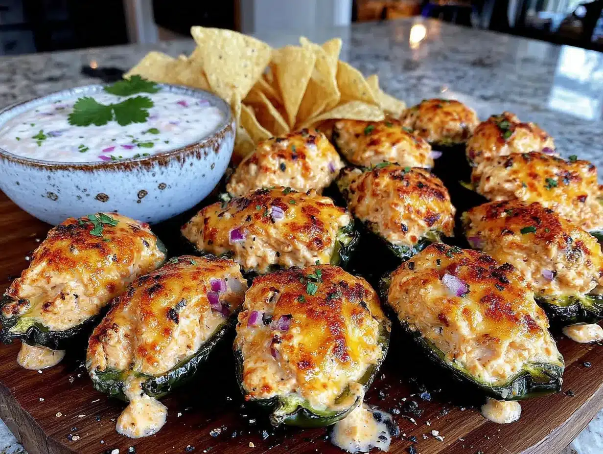 crispy buffalo chicken stuffed jalapeno poppers preparation steps