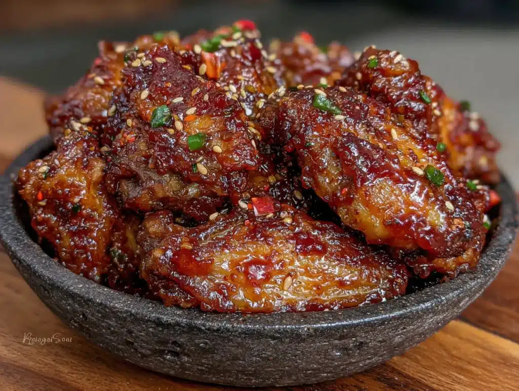 crispy honey sriracha baked chicken wings - featured image