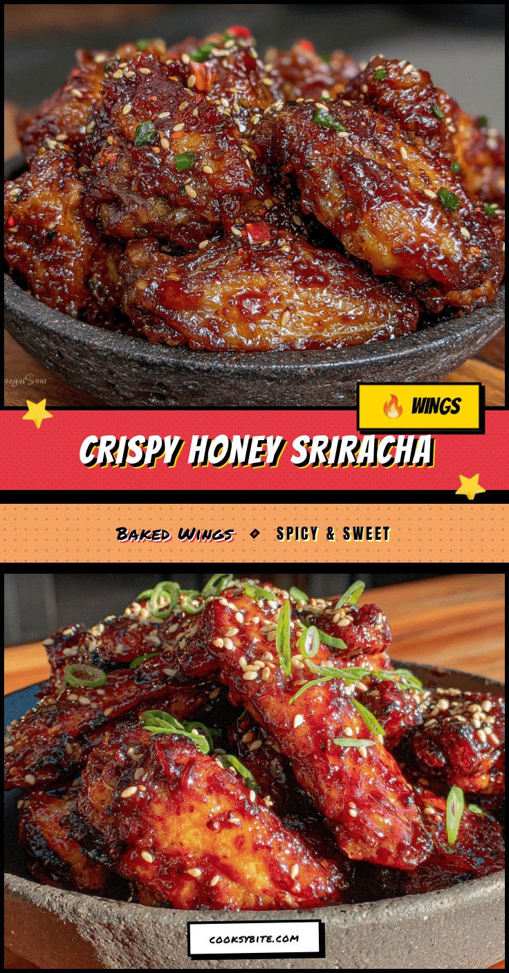 crispy honey sriracha baked chicken wings recipe