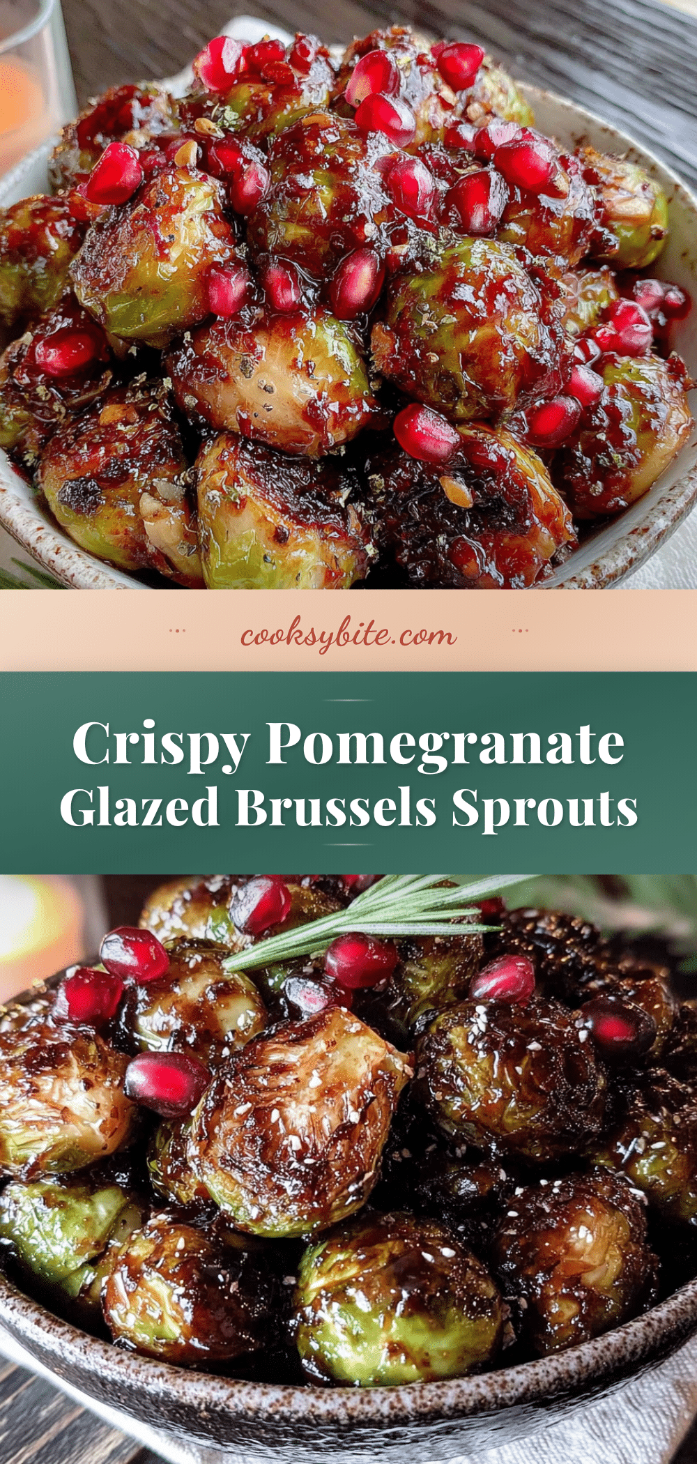 Crispy Pomegranate Molasses Glazed Brussels Sprouts recipe