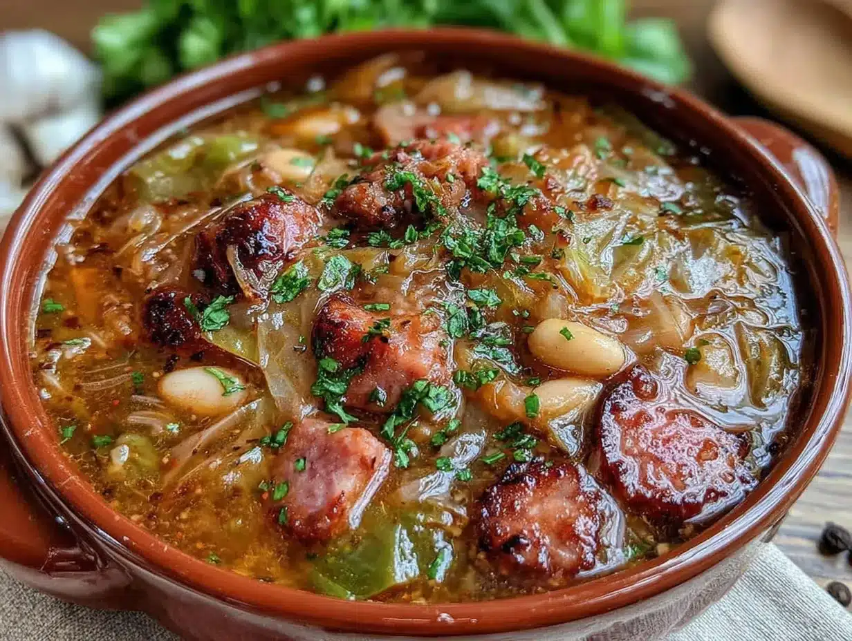 crockpot kielbasa cabbage soup preparation steps