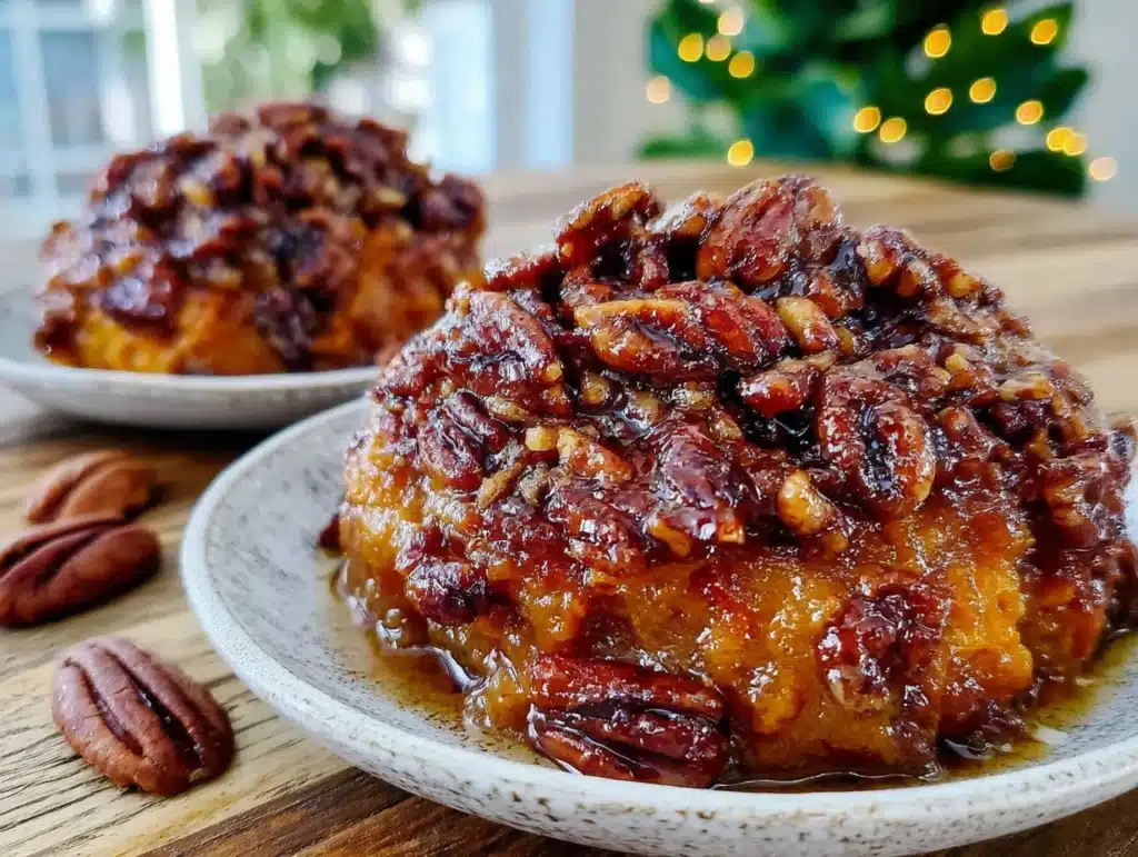 crockpot sweet potato casserole with pecan crumble - featured image