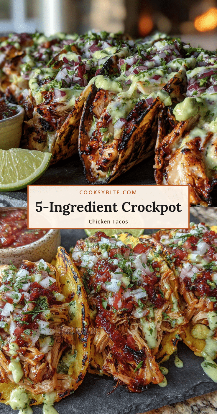 easy 5-ingredient crockpot chicken tacos recipe