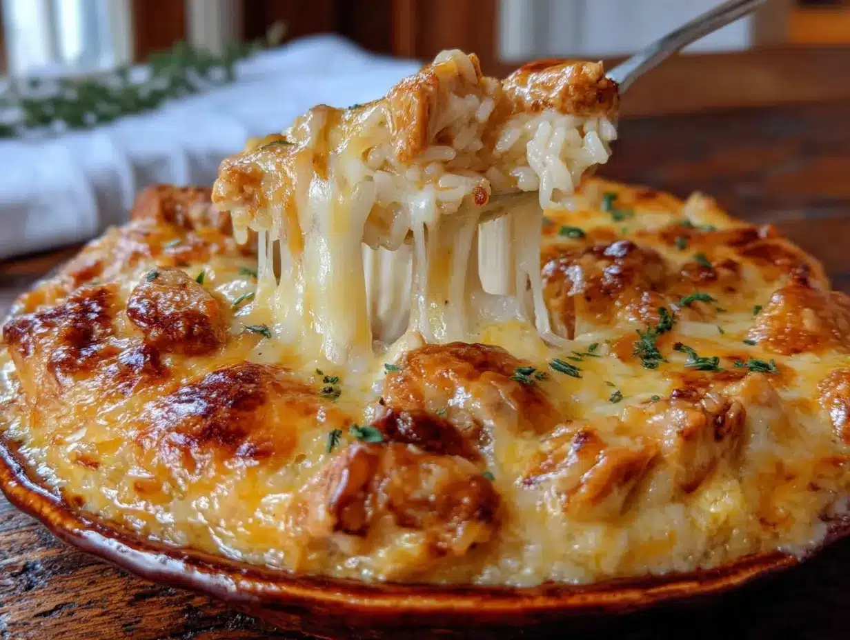 easy cheesy chicken and rice casserole preparation steps