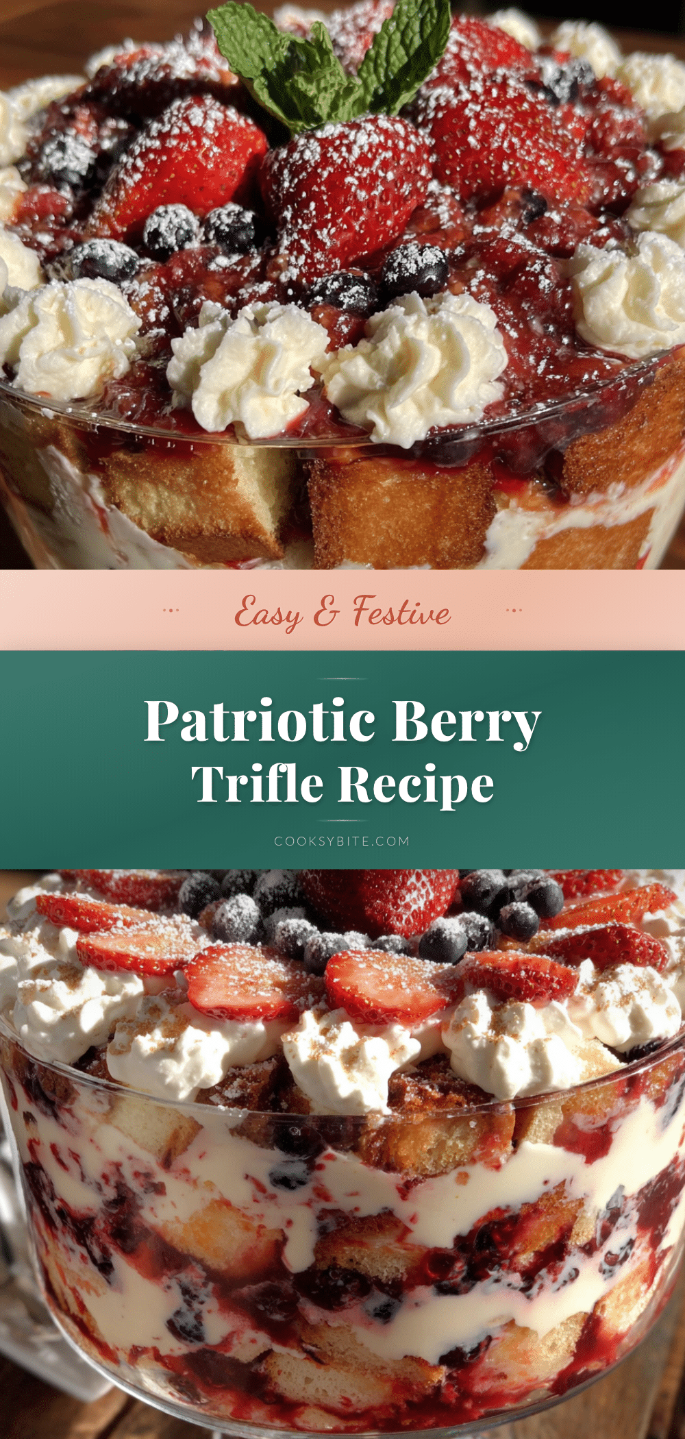 Easy Red White and Blue Berry Trifle for Labor Day recipe