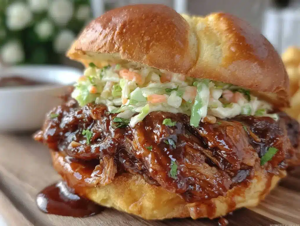 easy slow cooker pulled pork sliders - featured image