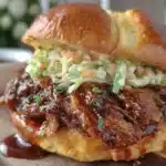 easy slow cooker pulled pork sliders - featured image