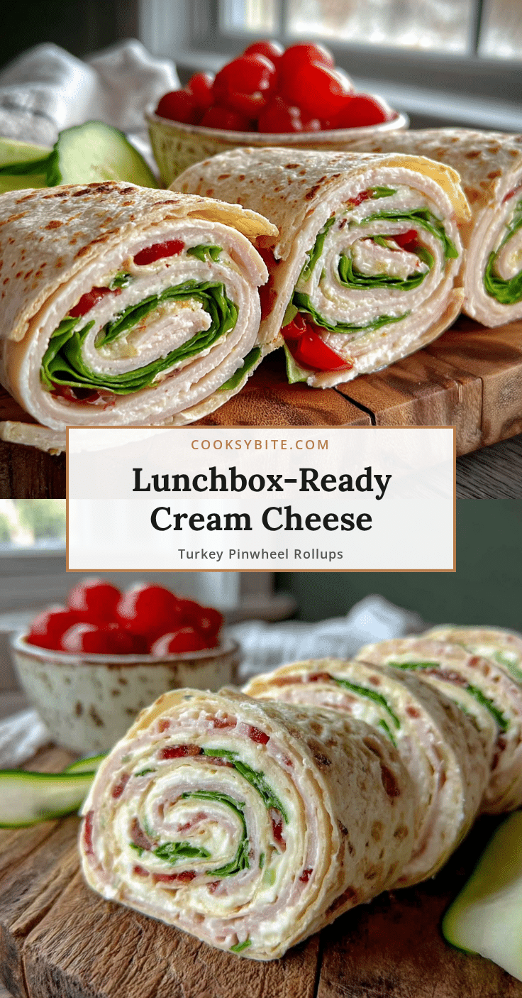 easy turkey pinwheel lunchbox roll-ups with cream cheese recipe