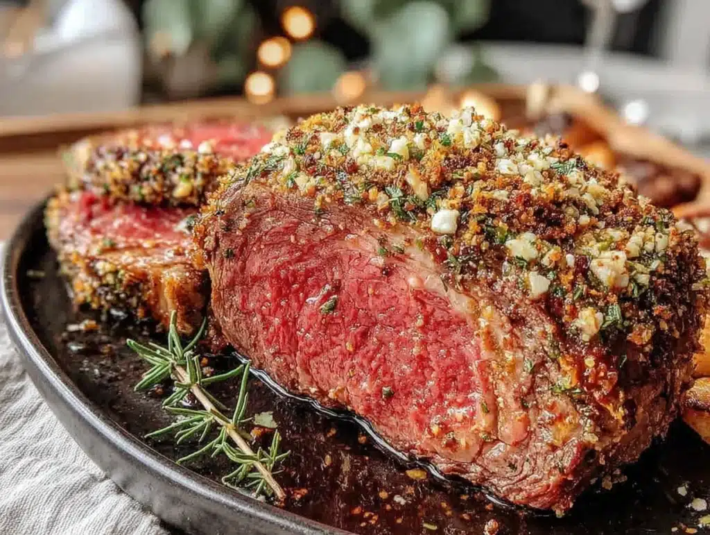 garlic herb prime rib - featured image