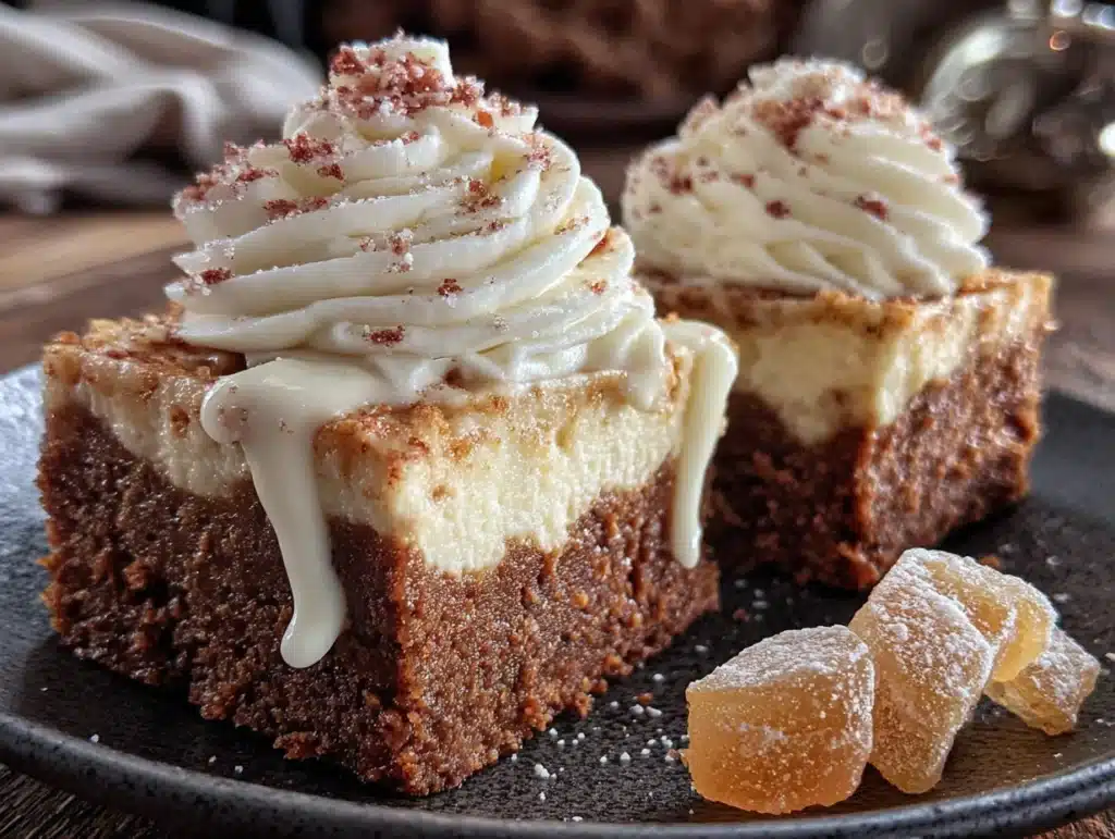 gingerbread cheesecake bars - featured image