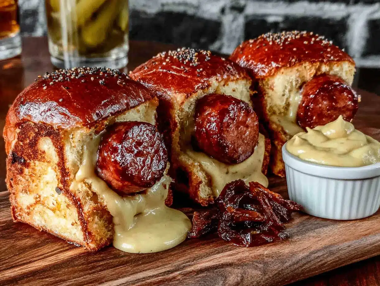 grilled bratwurst sliders with beer mustard preparation steps