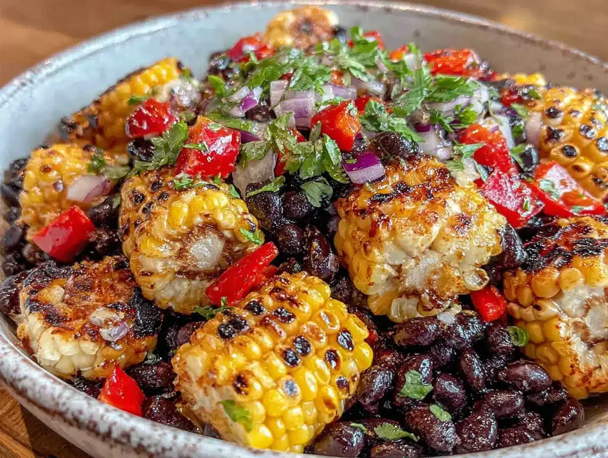 grilled corn black bean salad preparation steps