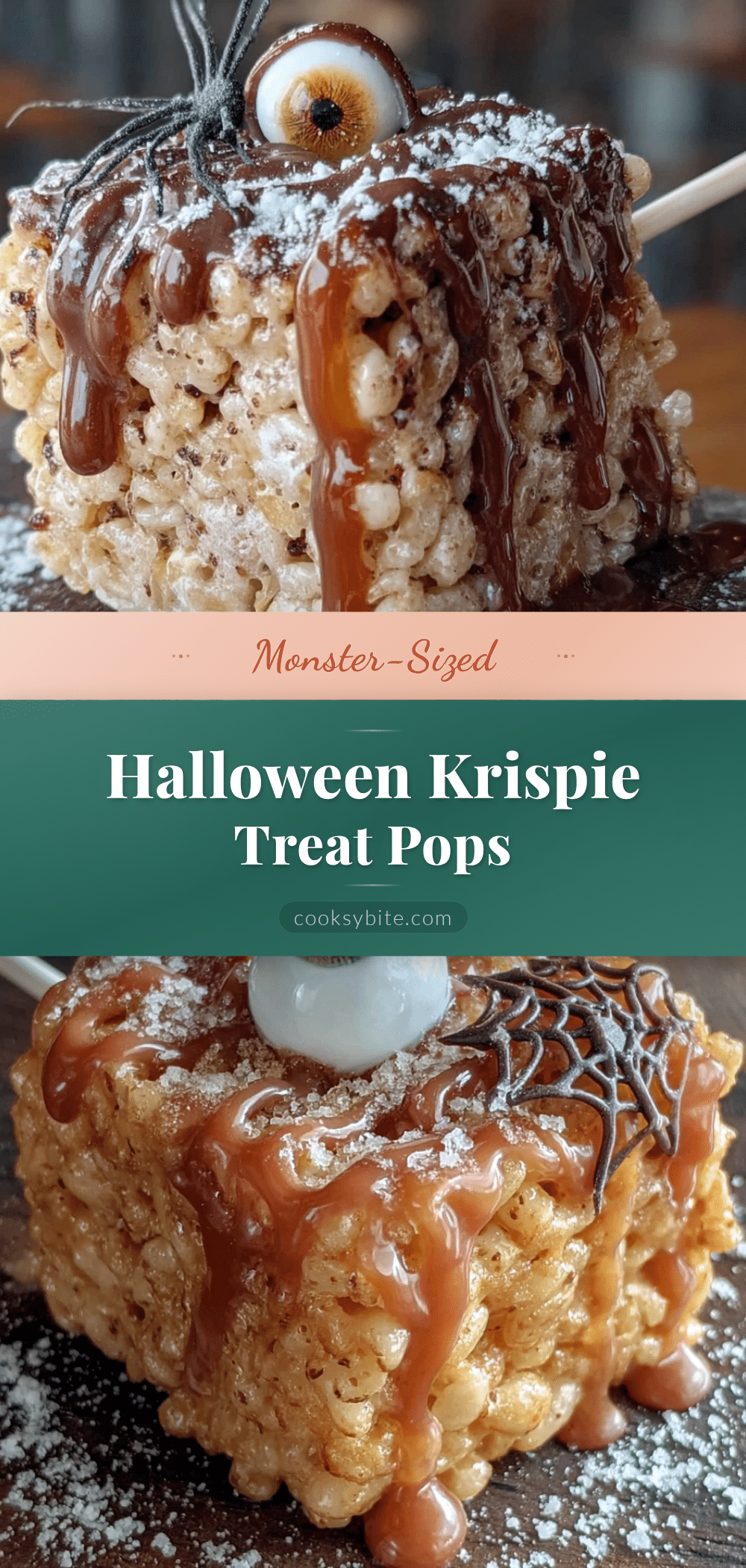 Halloween Rice Krispie Treat Pops recipe