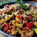 healthy cheesy ground beef skillet - featured image