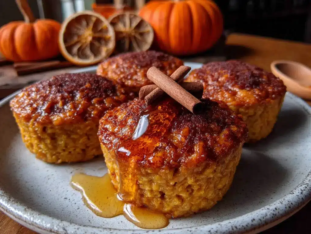 healthy pumpkin baked oatmeal cups - featured image