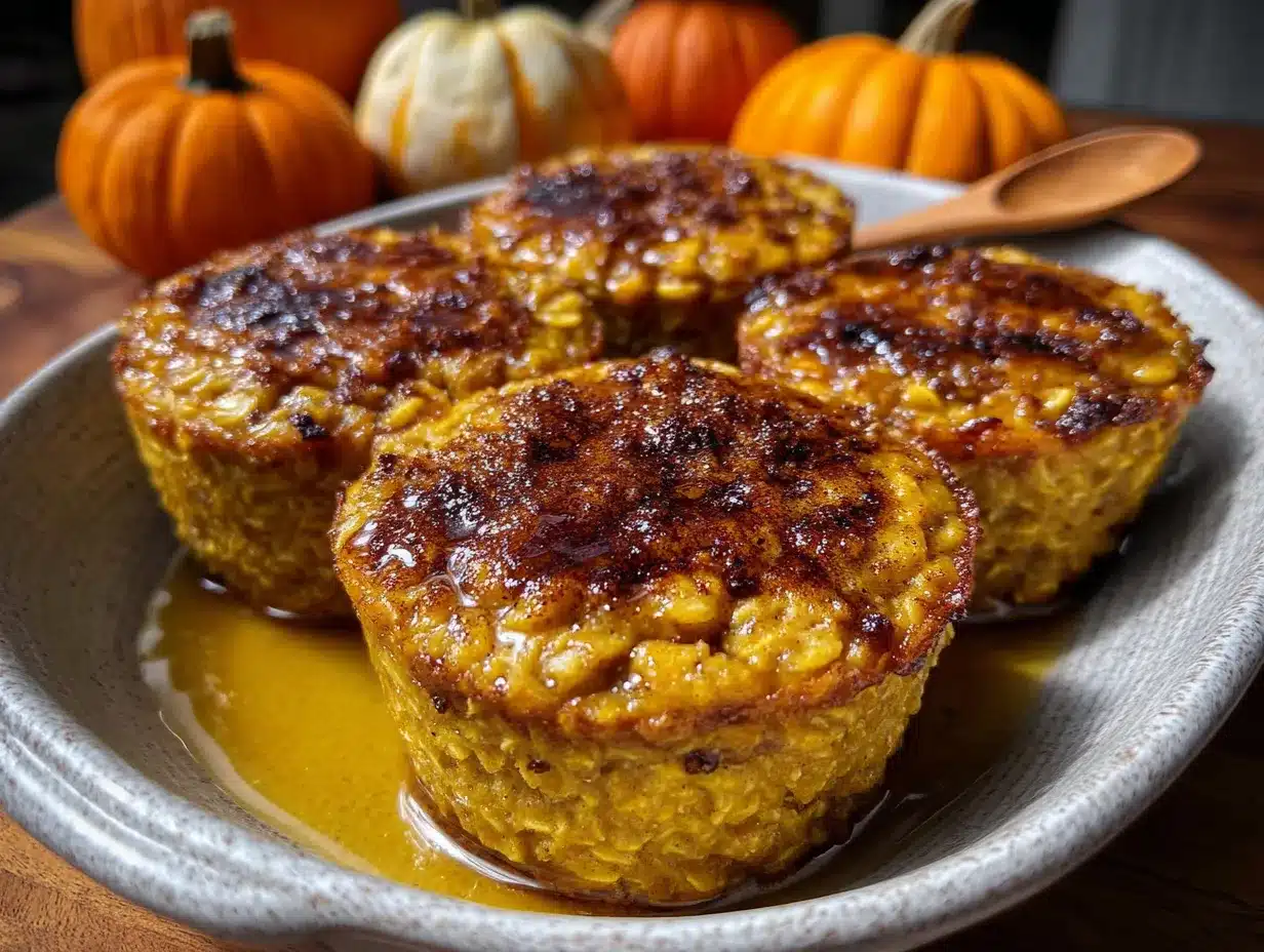 healthy pumpkin baked oatmeal cups preparation steps