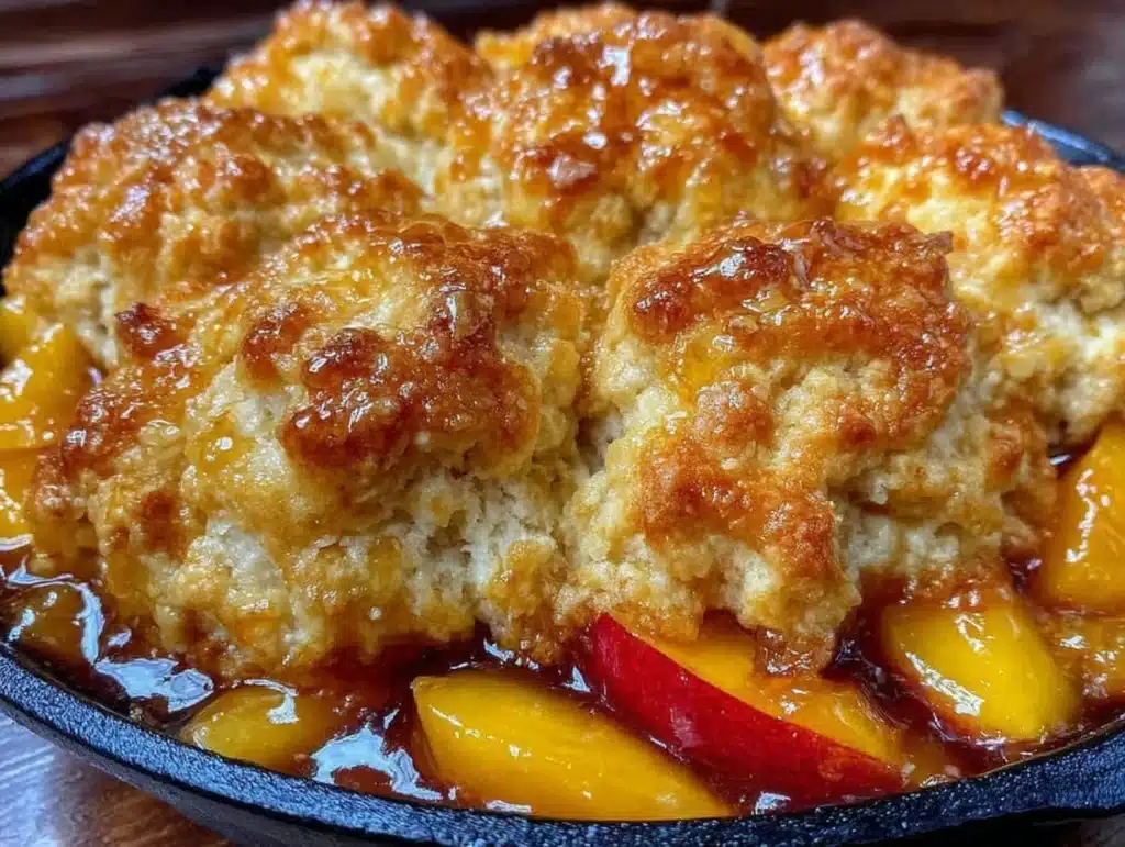 homemade peach cobbler - featured image