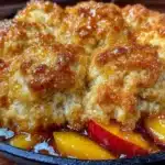 homemade peach cobbler - featured image