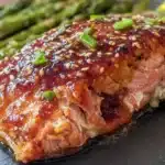 honey garlic salmon and asparagus - featured image