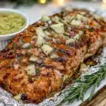 lemon garlic salmon in foil - featured image