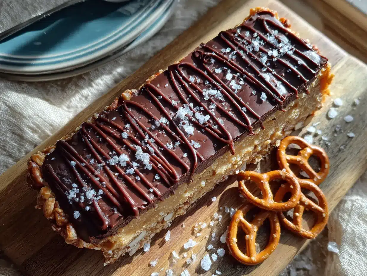 no-bake peanut butter pretzel bars preparation steps