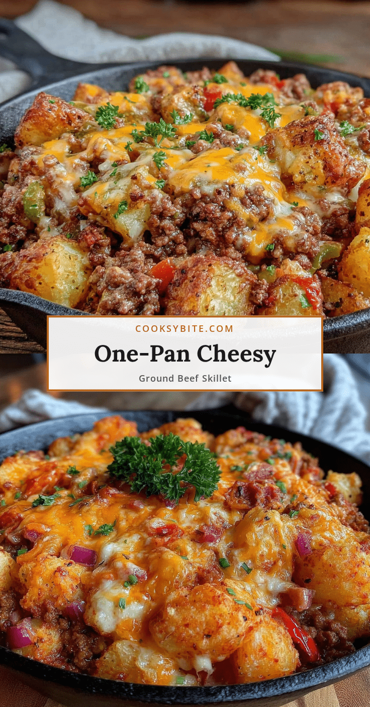 one-pan cheesy ground beef skillet recipe