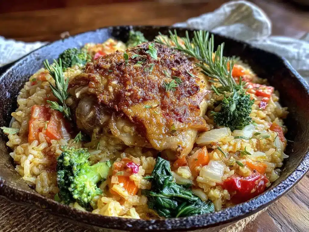 one-pan chicken and rice - featured image