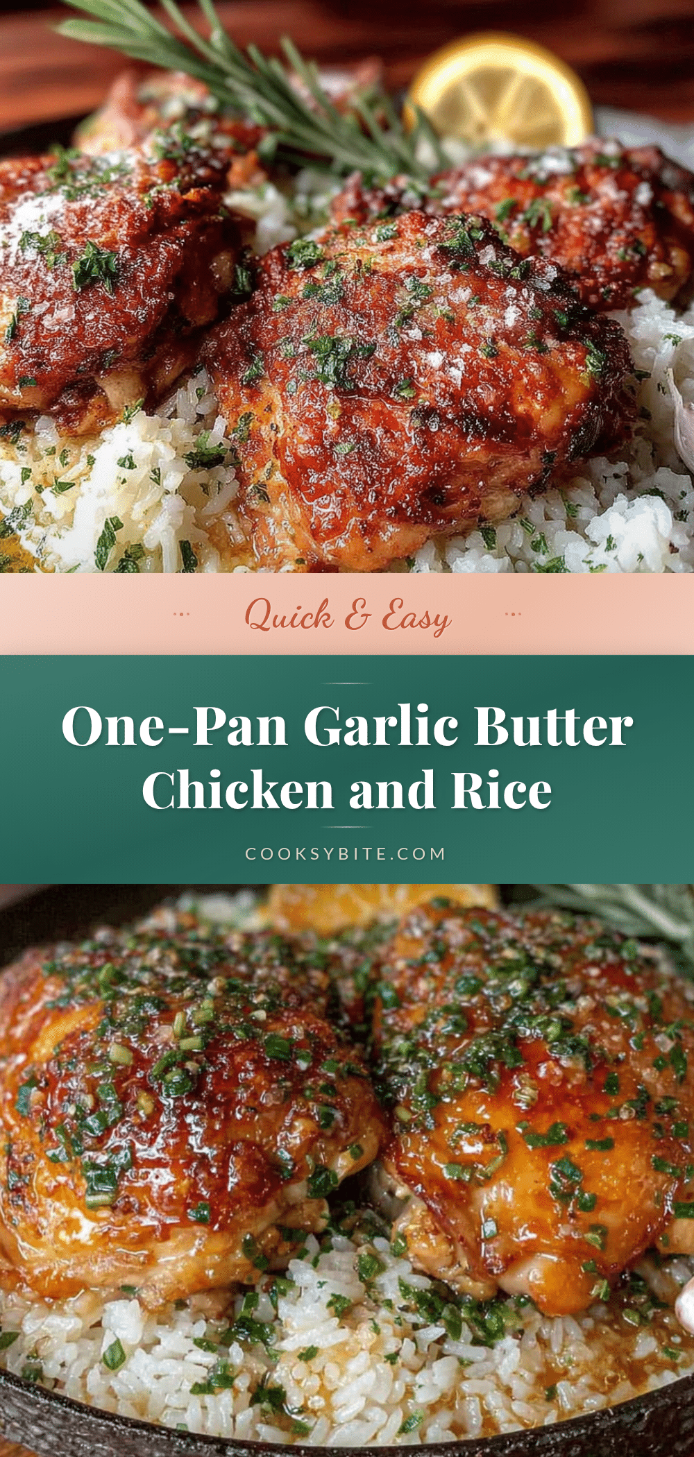 one-pan garlic butter chicken and rice recipe