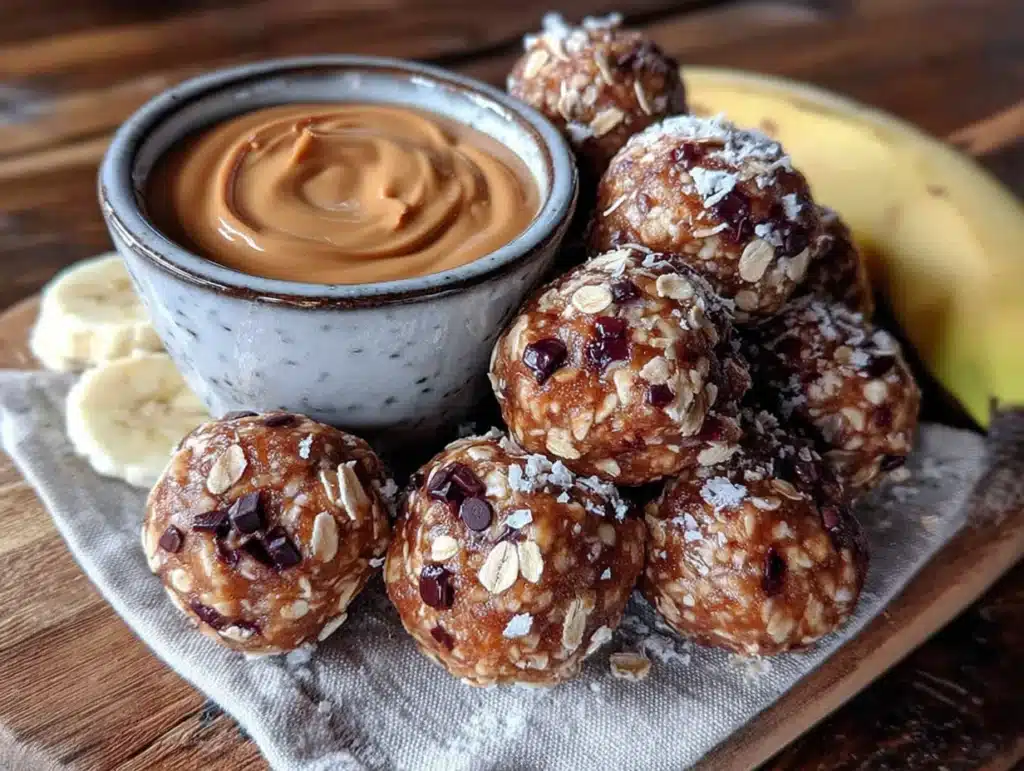 peanut butter banana energy bites - featured image