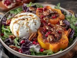 persimmon burrata fall salad - featured image