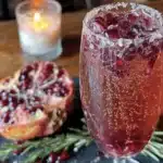 pomegranate champagne mocktail - featured image