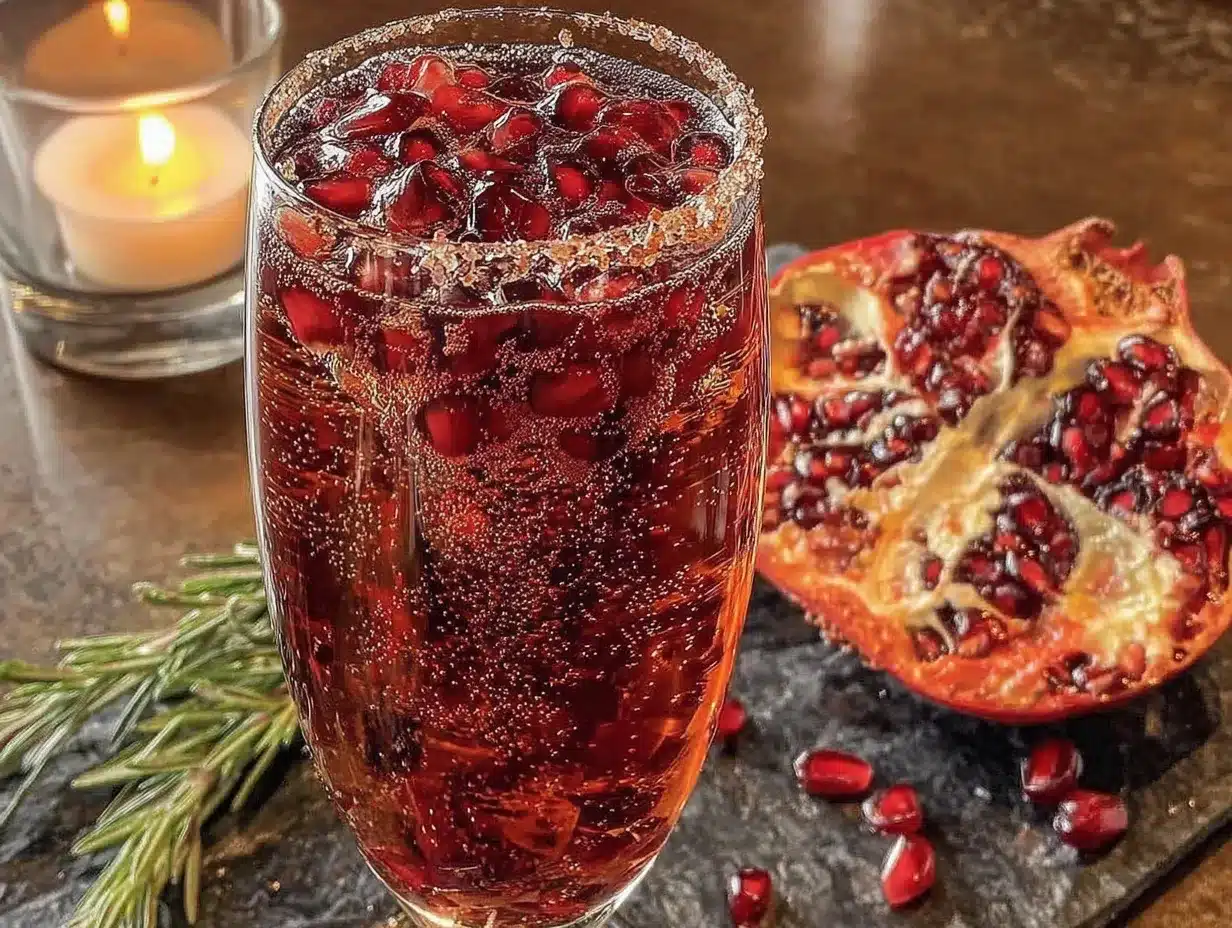 pomegranate champagne mocktail preparation steps