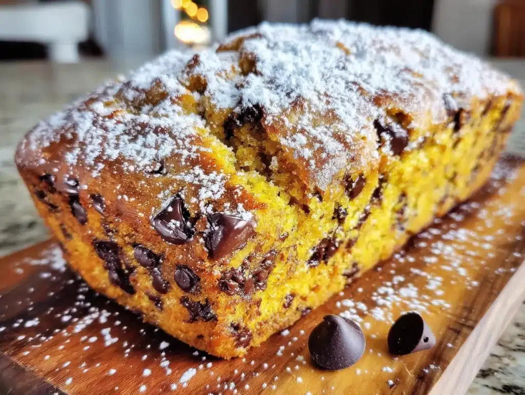 pumpkin chocolate chip bread - featured image