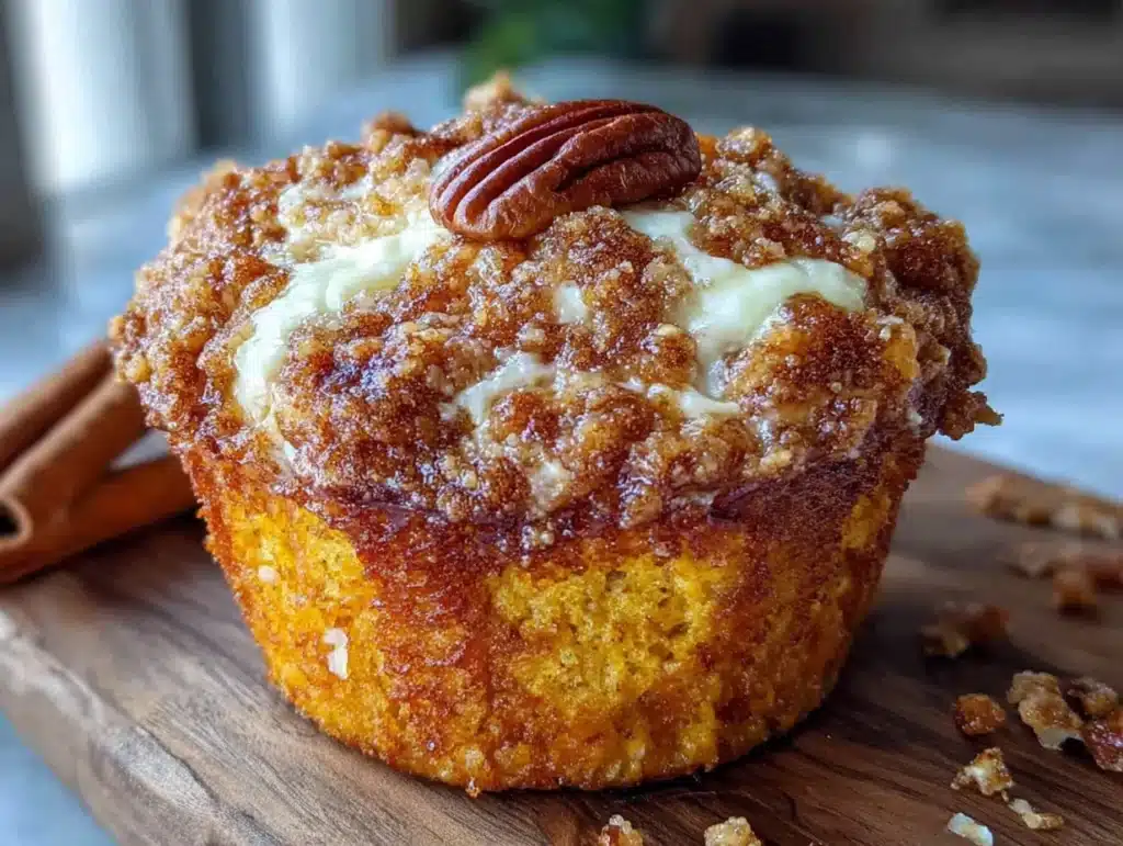 pumpkin cream cheese muffins - featured image