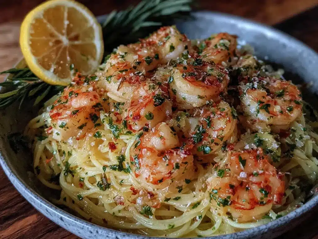 quick garlic butter shrimp pasta - featured image
