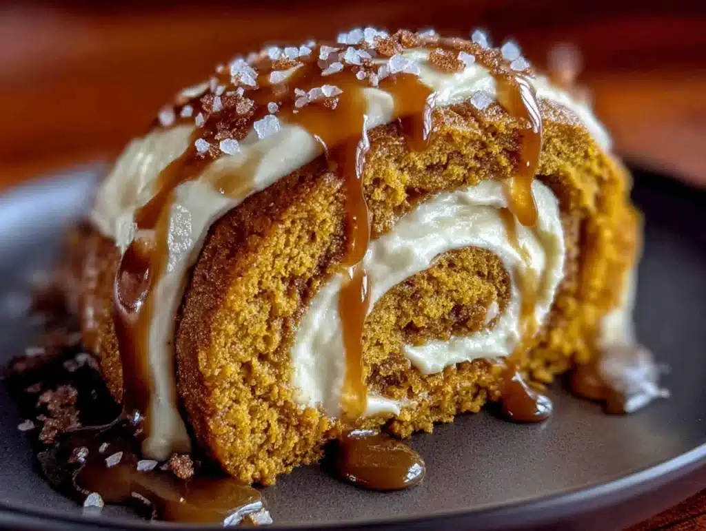 Salted Caramel Pumpkin Roll - featured image