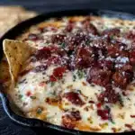 slow cooker queso dip with ground beef - featured image