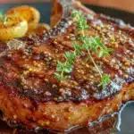 sticky honey garlic pork chops - featured image