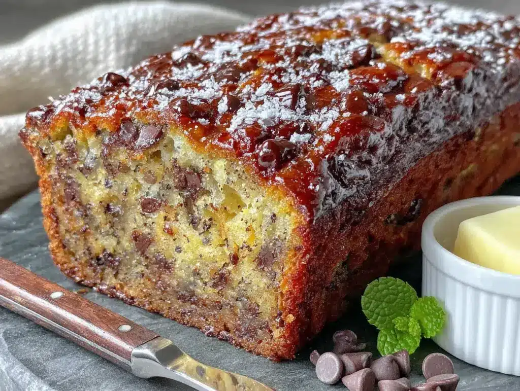 banana bread with chocolate chips - featured image